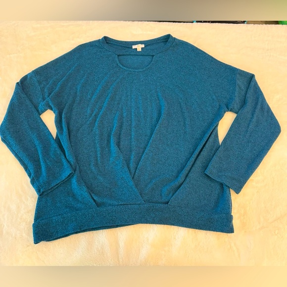Charming Charlie Teal Keyhole Sweater- size XL - Picture 7 of 7